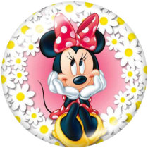 20MM Mickey Print glass snaps buttons