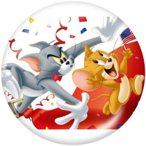 20MM Tom and Jerry Print glass snaps buttons