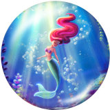 20MM  mermaid Print glass snaps buttons