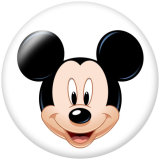 20MM  Mickey Print glass snaps buttons