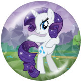 20MM Rainbow pony Print glass snaps buttons