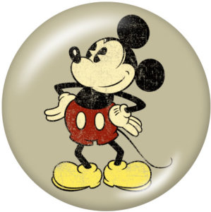 20MM Mickey Print glass snaps buttons