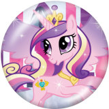 20MM Rainbow pony Print glass snaps buttons