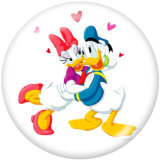 20MM Donald Duck Print glass snaps buttons