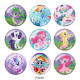 20MM Rainbow pony Print glass snaps buttons