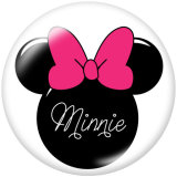 20MM  Mickey Print glass snaps buttons