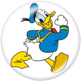 20MM Donald Duck Print glass snaps buttons