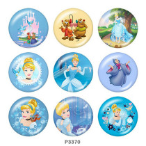 20MM princess Print glass snaps buttons