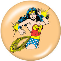 20MM Wonder woman Print glass snaps buttons
