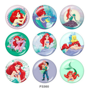 20MM mermaid Print glass snaps buttons