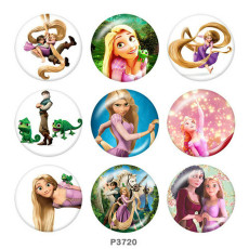20MM princess Print glass snaps buttons