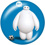 20MM Big Hero 6 Print glass snaps buttons