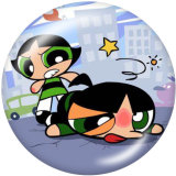 20MM The Powerpuff Girls Print glass snaps buttons
