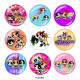 20MM The Powerpuff Girls Print glass snaps buttons