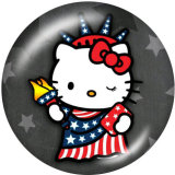 20MM Hello Kitty Print glass snaps buttons