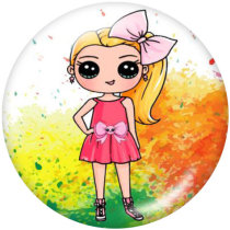 20MM doll Print glass snaps buttons