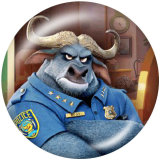 20MM Zootopia Print glass snaps buttons