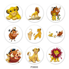 20MM  The Lion King Print glass snaps buttons