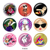 20MM Cartoon Print glass snaps buttons