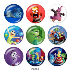 20MM Cartoon Print glass snaps buttons