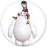 20MM Big Hero 6 Print glass snaps buttons