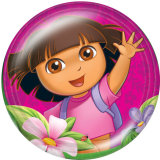 20MM girl Print glass snaps buttons