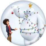 20MM Big Hero 6 Print glass snaps buttons