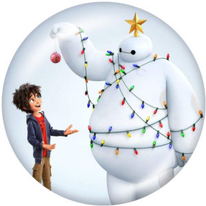 20MM Big Hero 6 Print glass snaps buttons