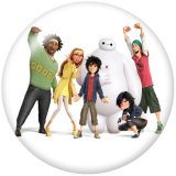 20MM Big Hero 6 Print glass snaps buttons