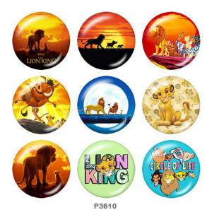 20MM  The Lion King Print glass snaps buttons