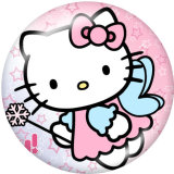 20MM Hello Kitty Print glass snaps buttons