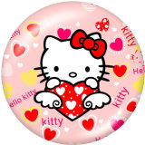 20MM Hello Kitty Print glass snaps buttons