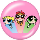 20MM The Powerpuff Girls Print glass snaps buttons