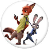 20MM Zootopia Print glass snaps buttons