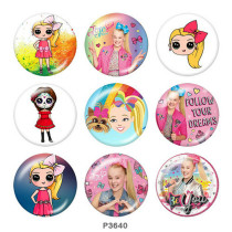 20MM doll Print glass snaps buttons