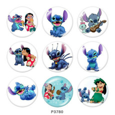 20MM Stitch  Print glass snaps buttons