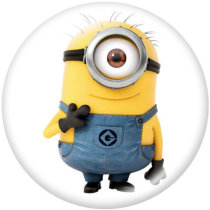 20MM Minions Print glass snaps buttons