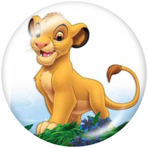 20MM  The Lion King Print glass snaps buttons