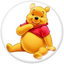 20MM Winnie the Pooh Print glass snaps buttons