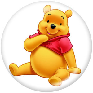 20MM Winnie the Pooh Print glass snaps buttons