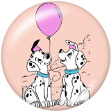 20MM Spotted dog Print glass snaps buttons