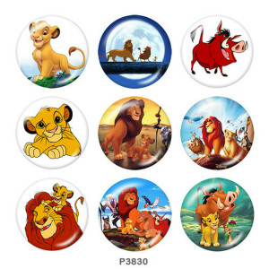 20MM  The Lion King Print glass snaps buttons