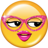 20MM emoji Print glass snaps buttons