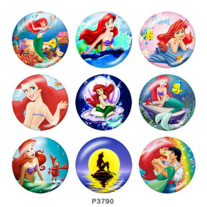 20MM mermaid Print glass snaps buttons