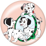 20MM Spotted dog Print glass snaps buttons