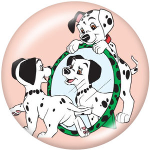 20MM Spotted dog Print glass snaps buttons