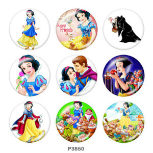 20MM princess Print glass snaps buttons