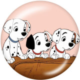 20MM Spotted dog Print glass snaps buttons