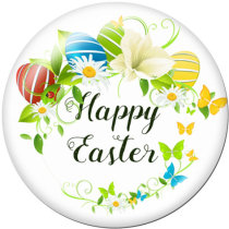 20MM Easter Print glass snaps buttons