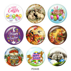 20MM Easter Print glass snaps buttons